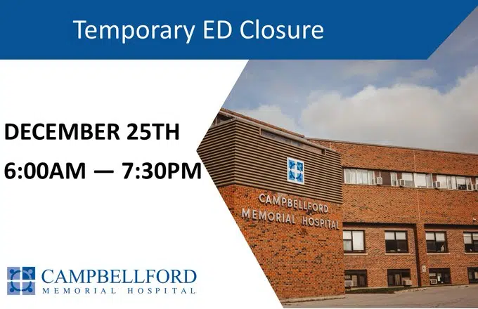 Campbellford ED closed Christmas Day