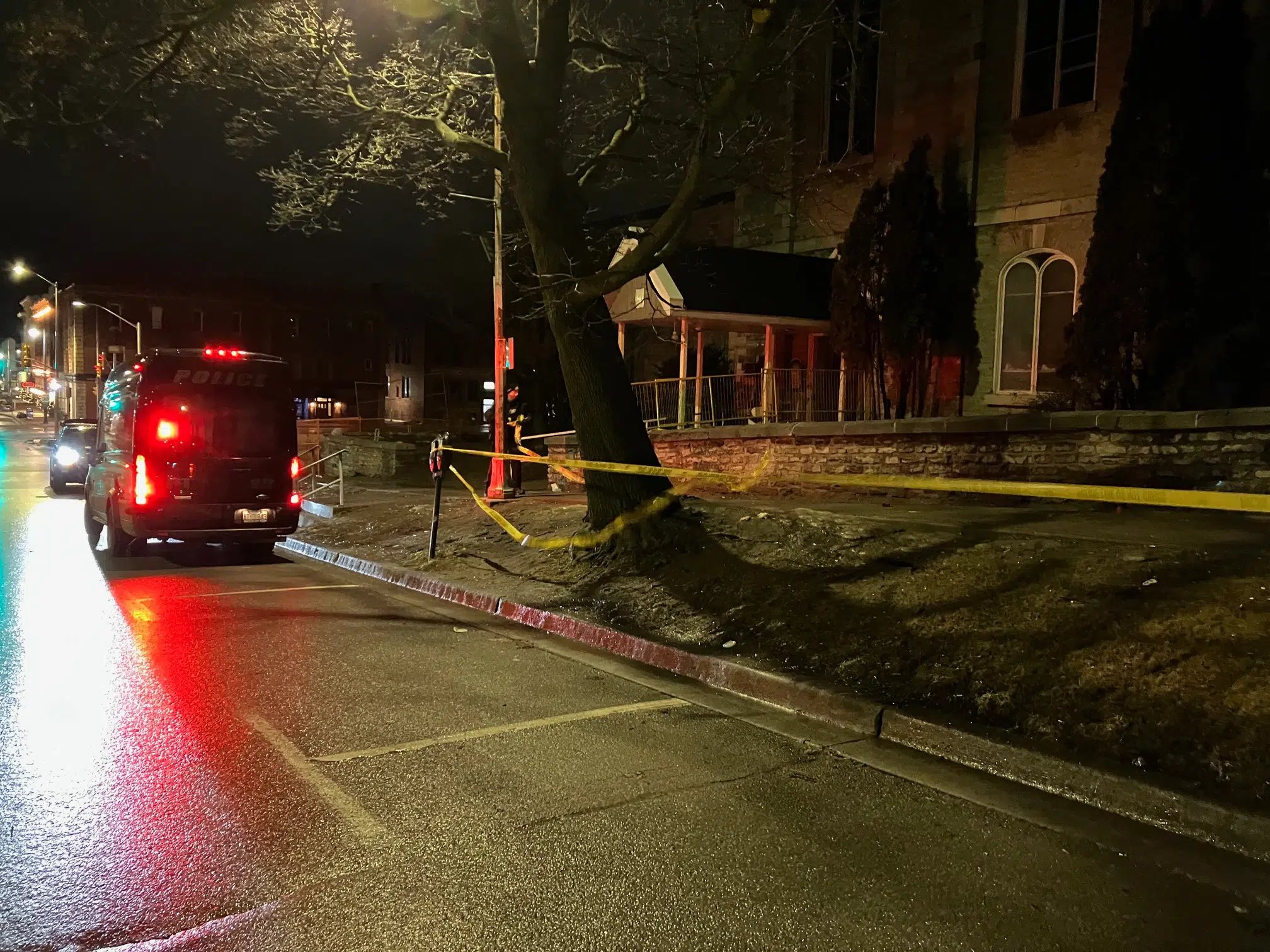 Police response at Bridge Street United Church