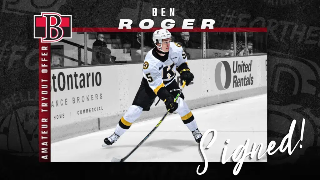 Brighton native Ben Roger signs ATO with Belleville Senators