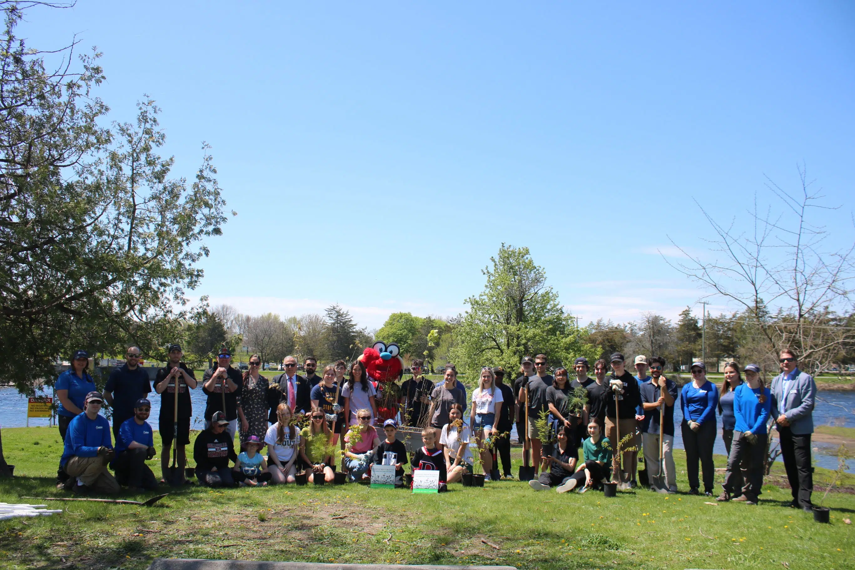 The Belleville Senators break sticks and plant trees