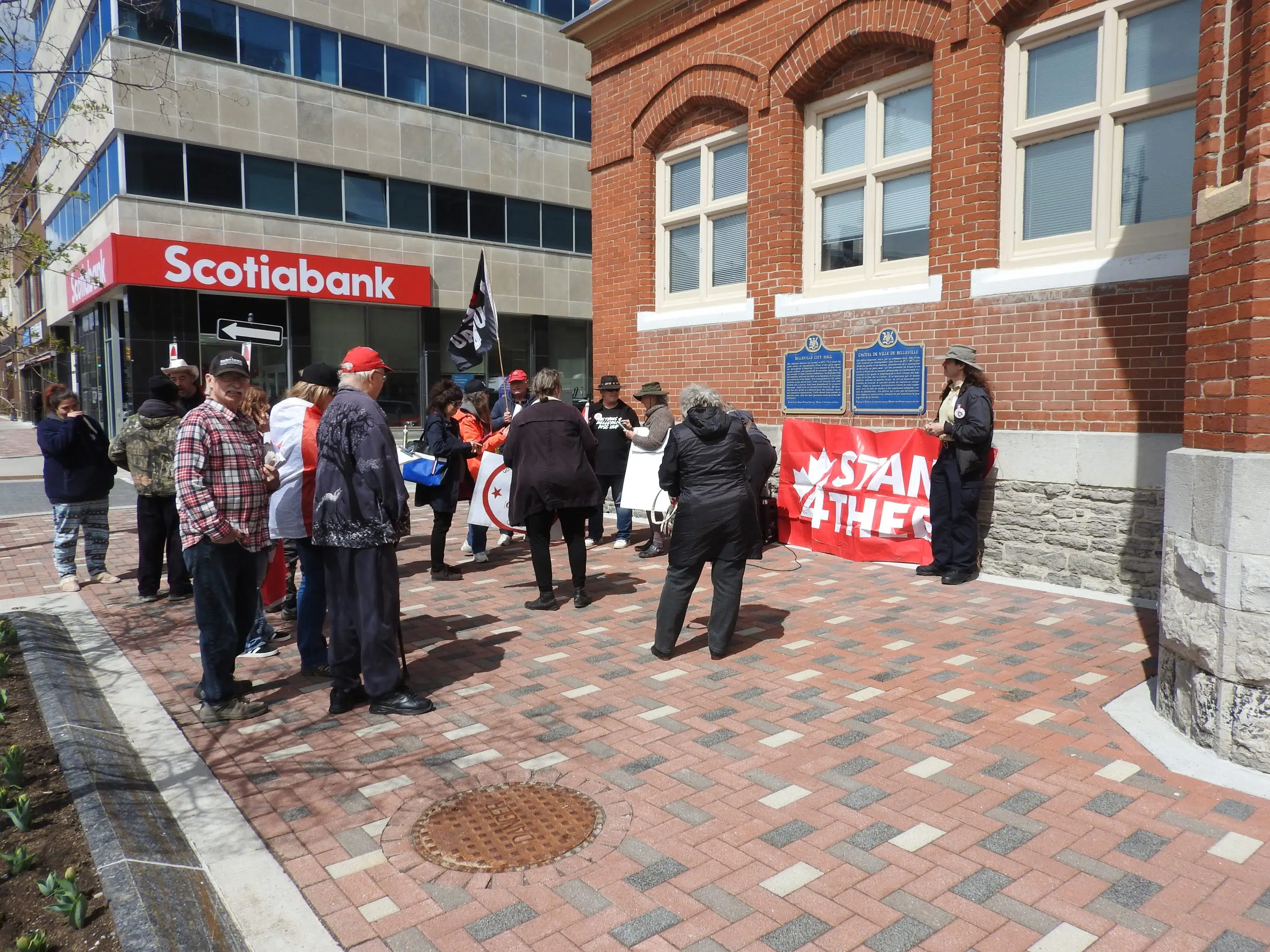 Anti-Trudeau protest outside Belleville City Hall