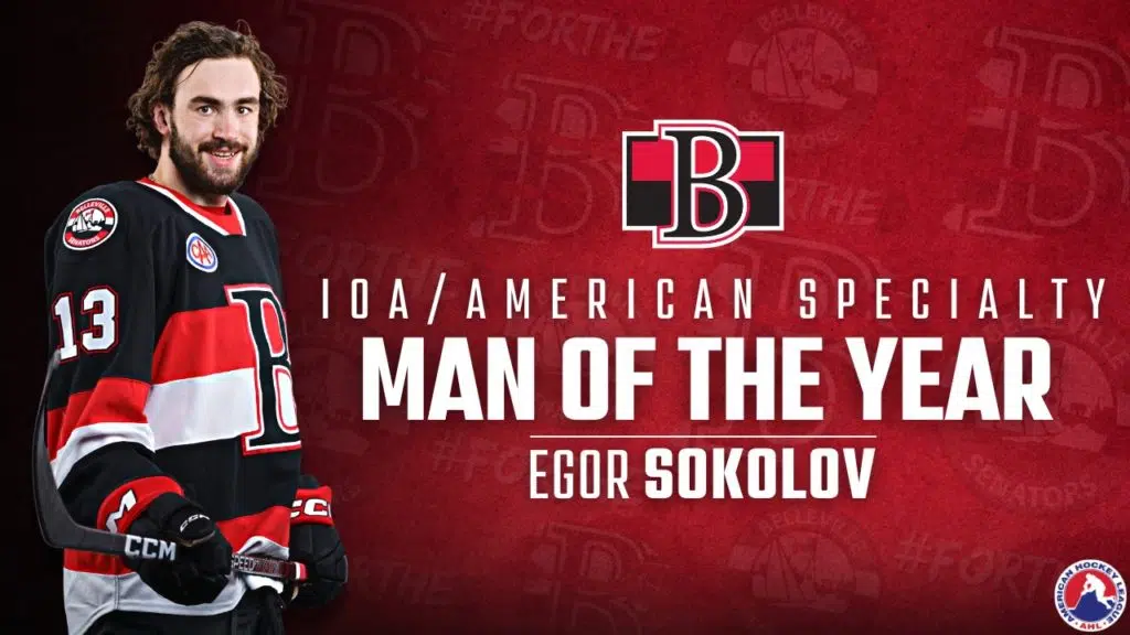 Sokolov named B-Sens' Man of  the Year