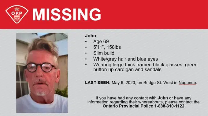 Missing person last seen in Napanee