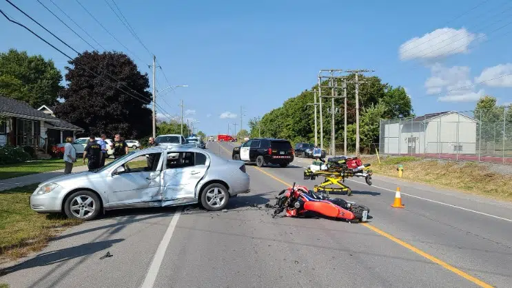 Motorcycle accident in Napanee