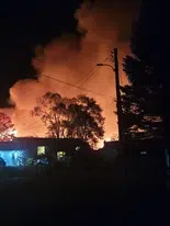 Flames engulf buildings at Napanee fairgrounds