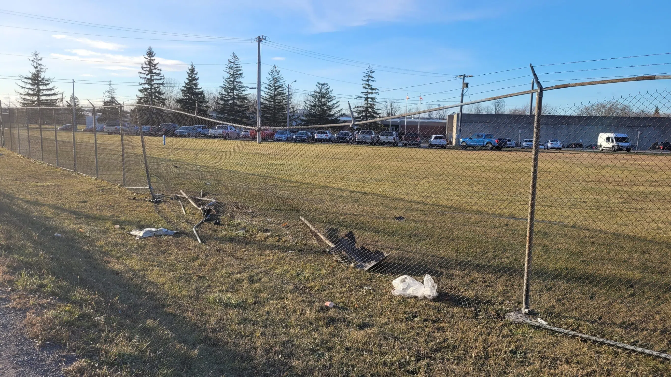 Damage to Quinte Regional Detention Centre fence