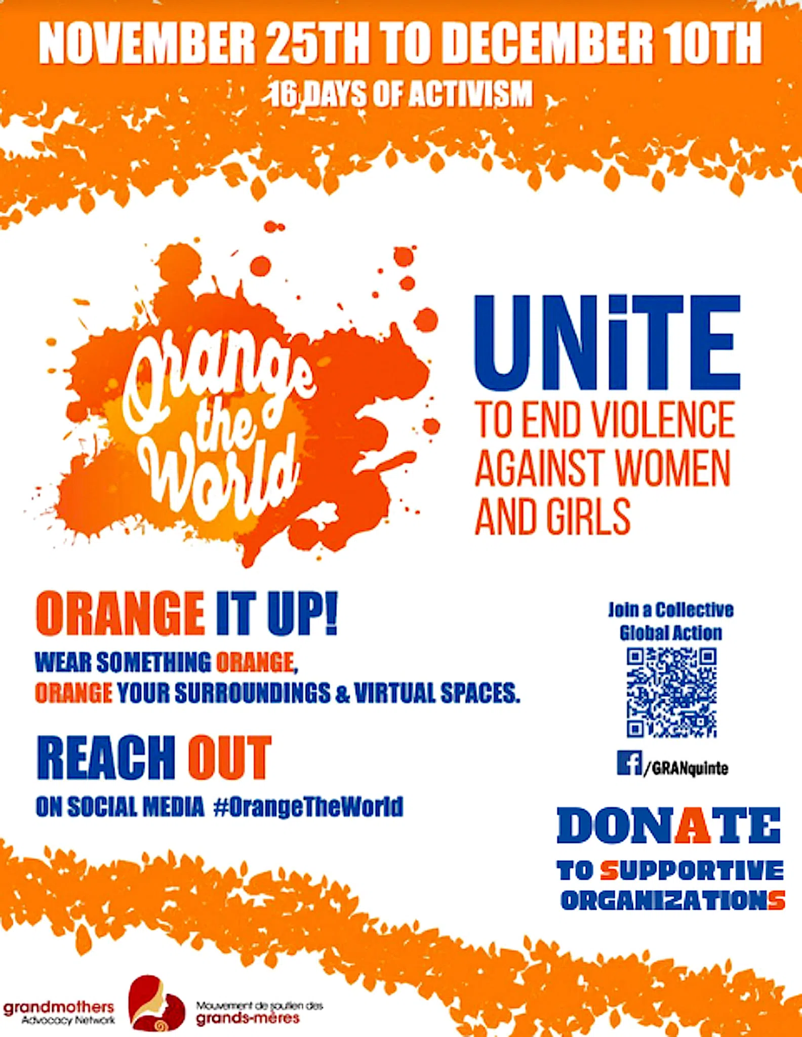 GRANquinte encourages everyone to Unite to end violence against women and girls