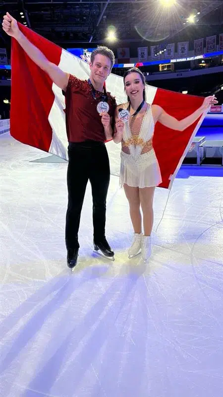 Michaud and Pereira skate to silver at Nationals