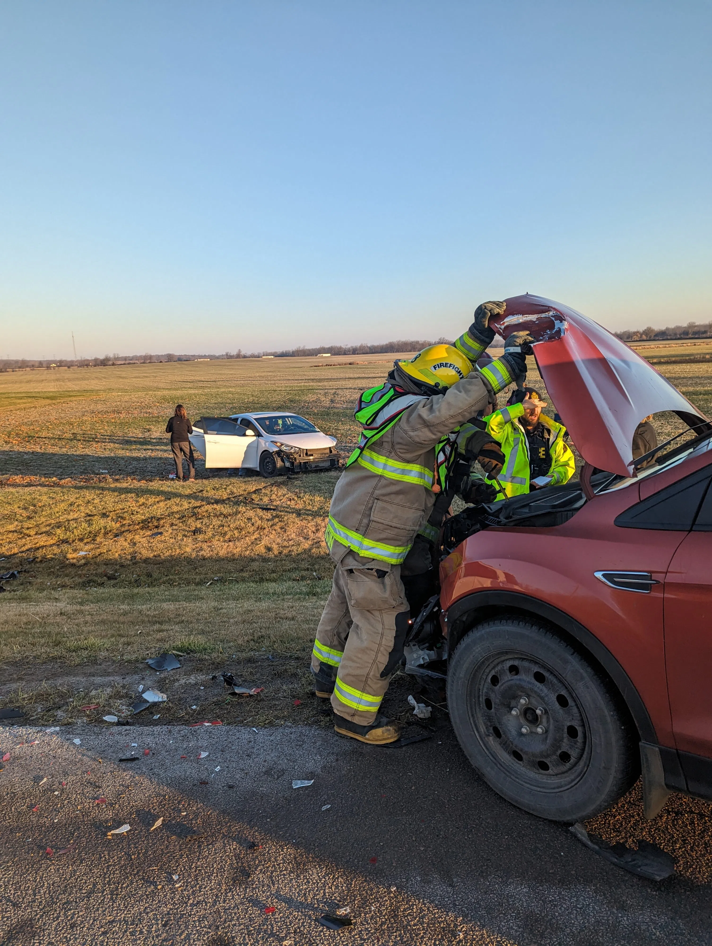 Glare ice causes multi-vehicle collision