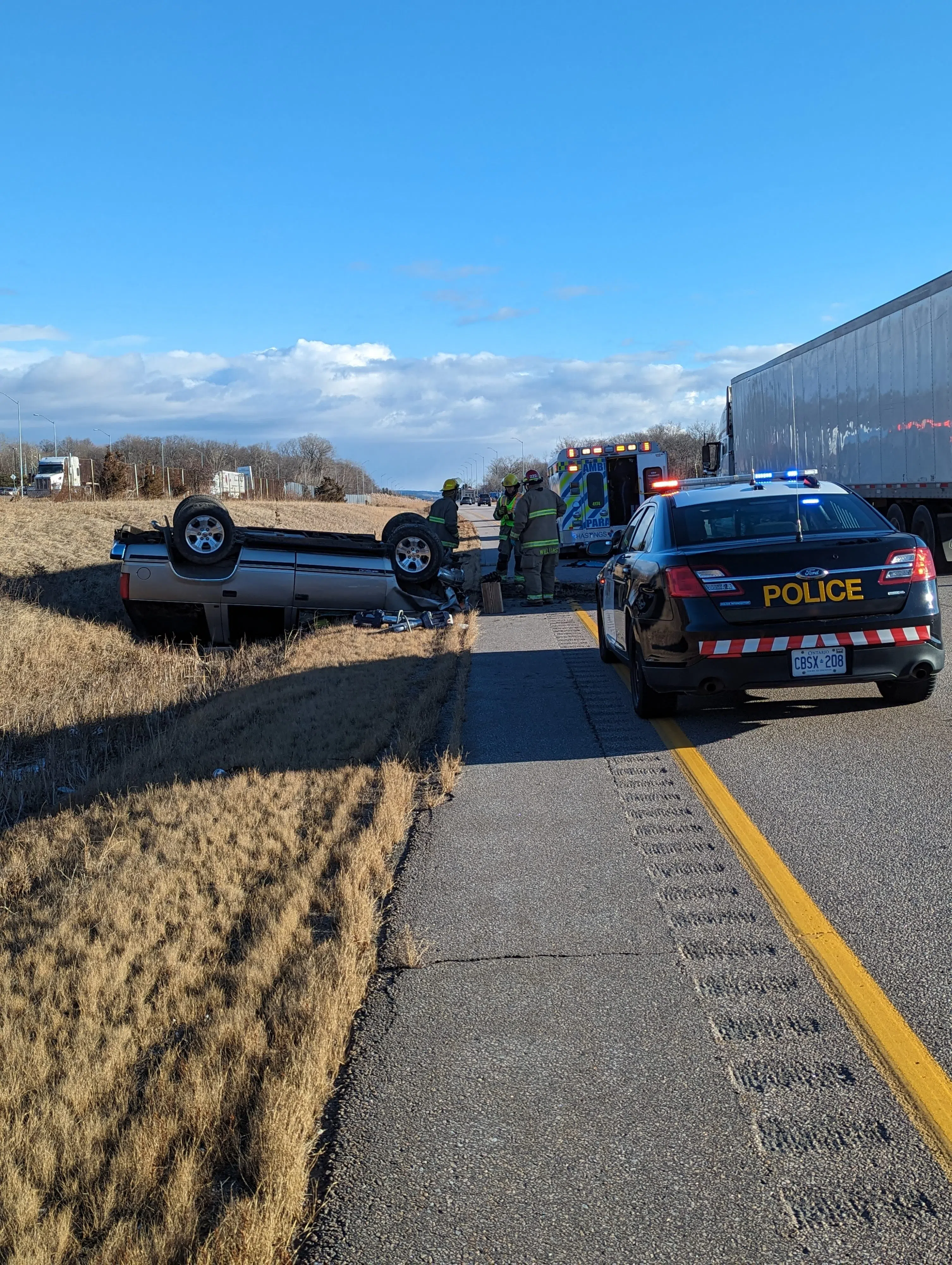 Extrication and injuries in 401 crash