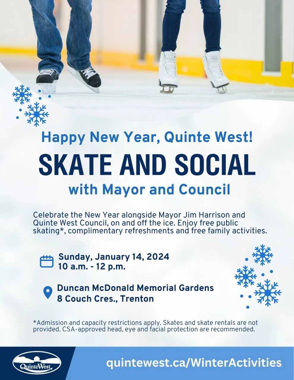 Quinte West's 2nd Annual Skate & Social on January 14