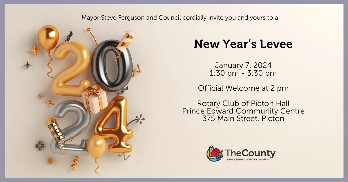 Prince Edward County New Year's Levee this weekend