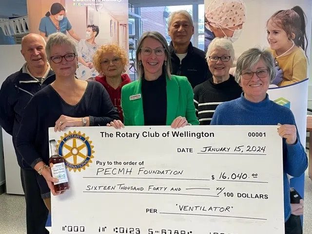 Rotary Club of Wellington makes pledge to purchase ventilator for PECMH