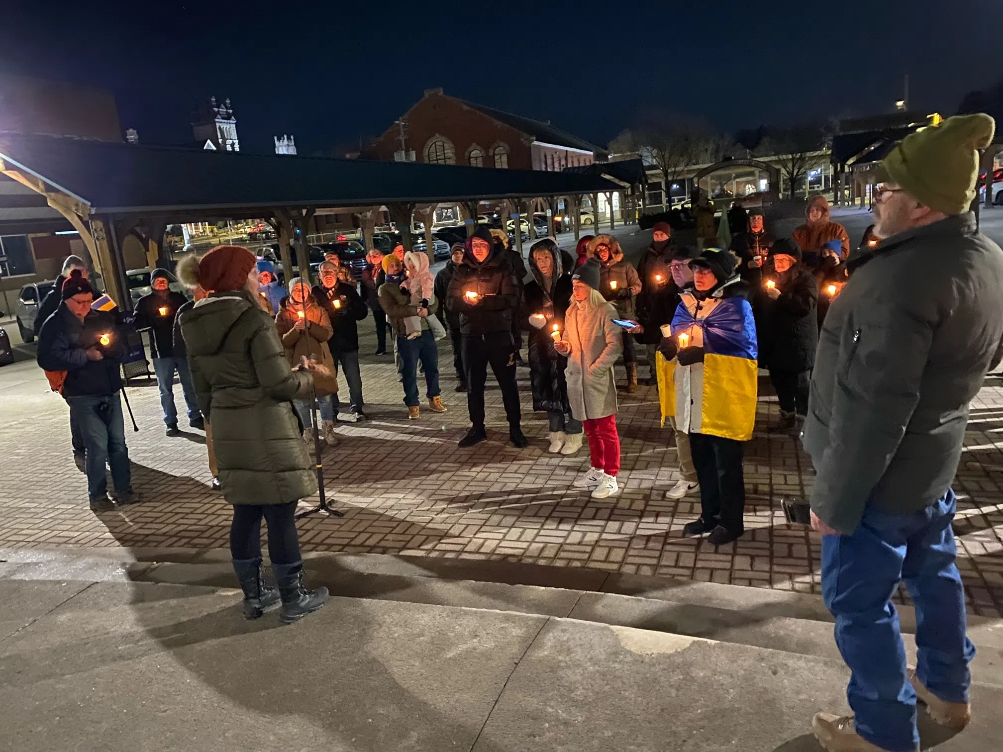 Candlelight Vigil in market square for Ukraine