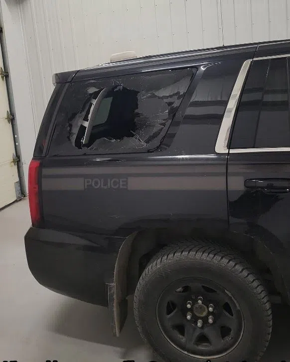 Damage to police vehicle in PEC