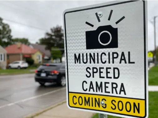 Signage introducing Automated Speed Enforcement starting April 15