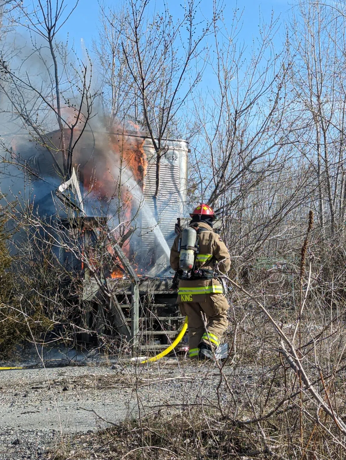 Tractor Trailer fire in Creelman Avenue area