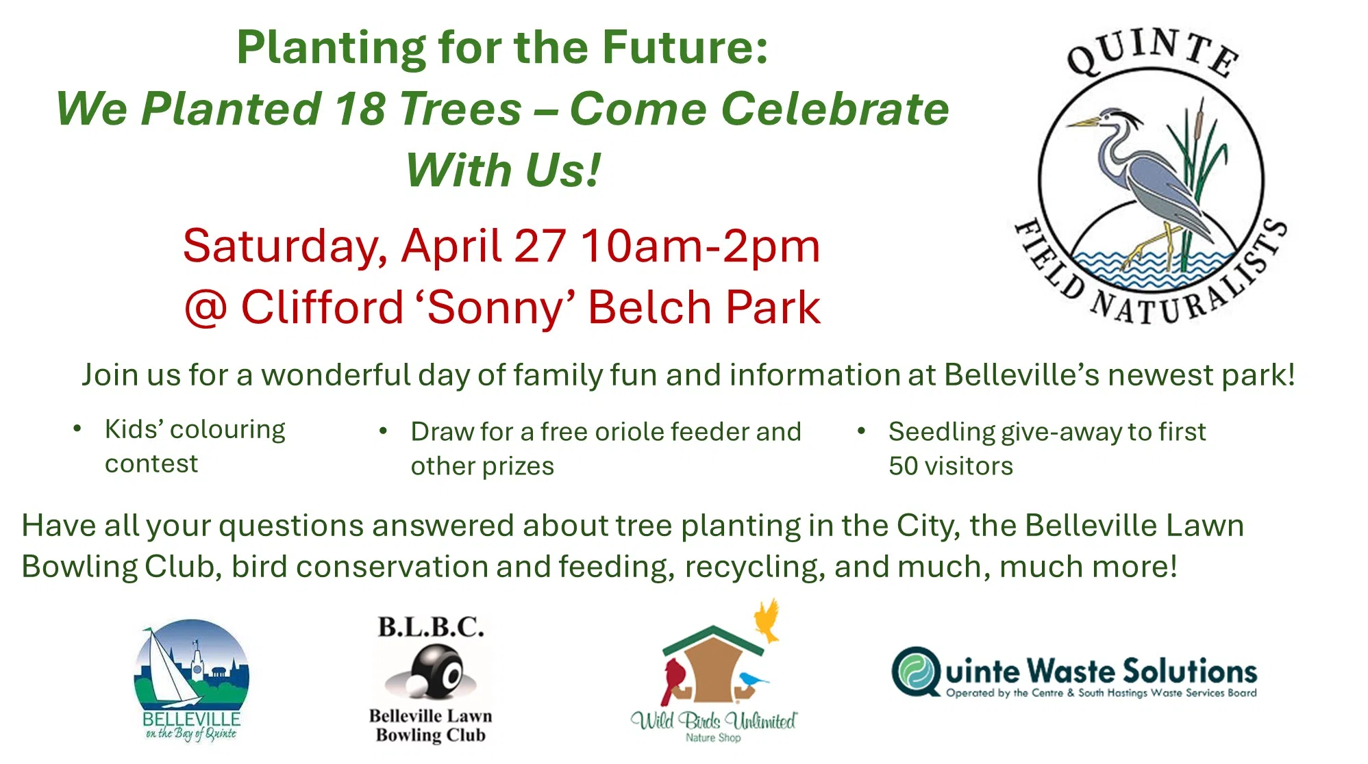 Community event hosted by Quinte Field Naturalists