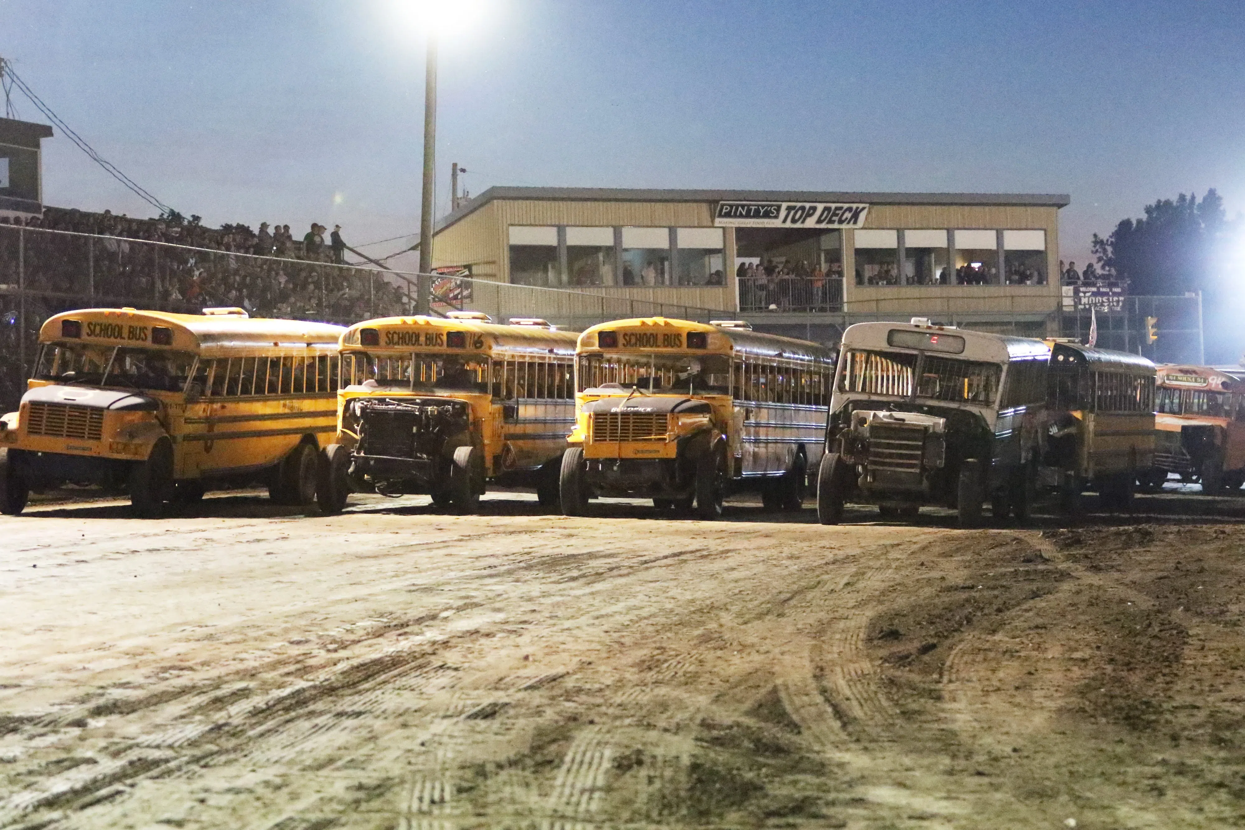 Not your typical school bus ride at Brighton Speedway