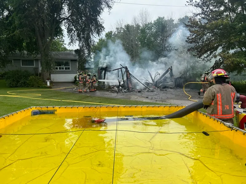 Garage fire on River Road