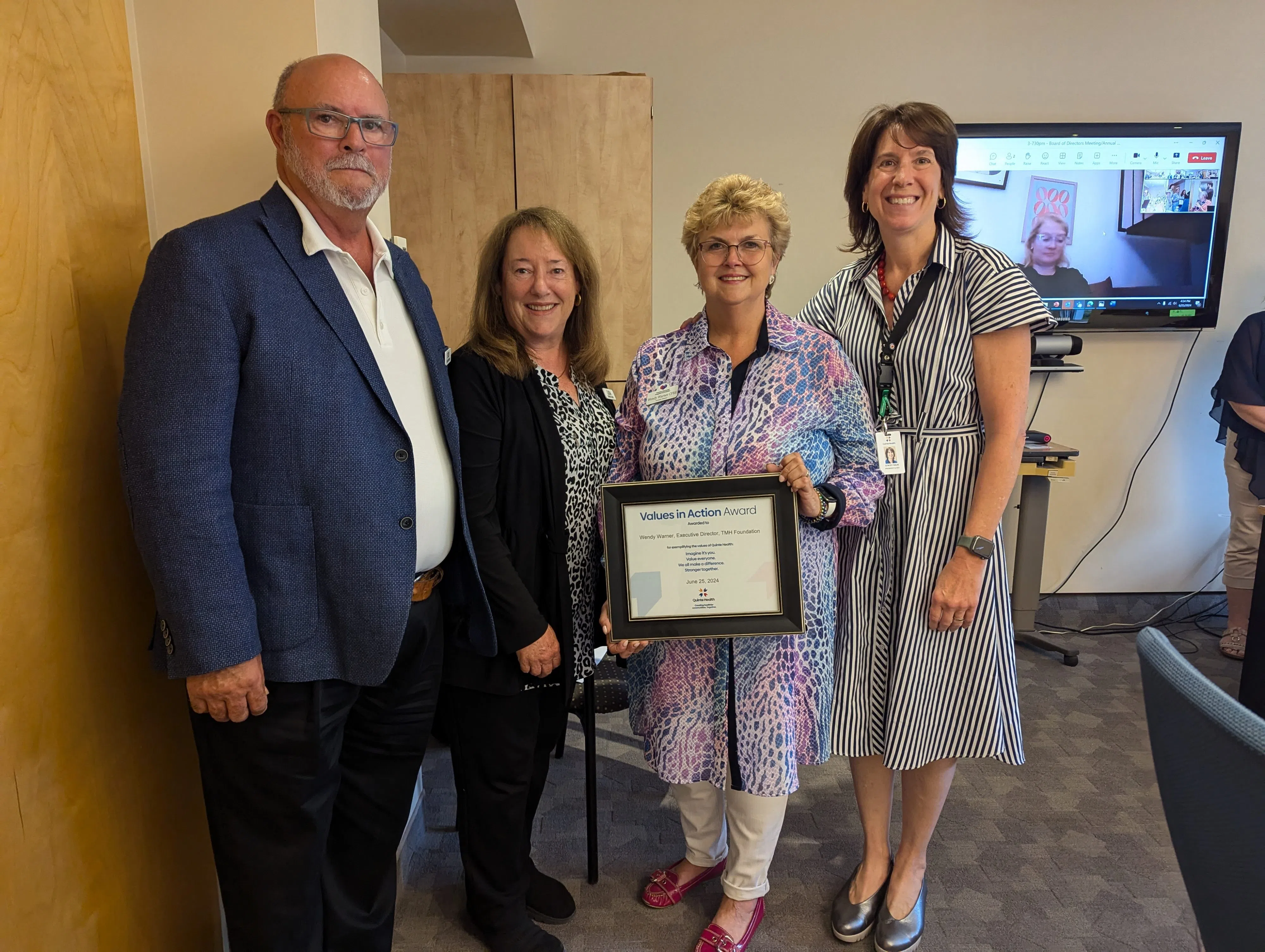 Wendy Warner awarded Values in Action award