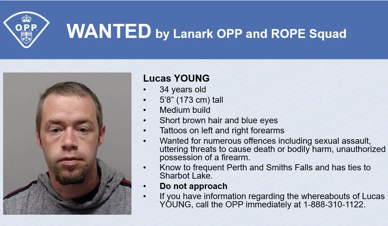 Wanted man known to have ties with Sharbot Lake area