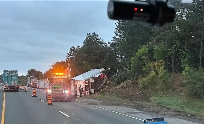 401 east partially blocked at Brighton