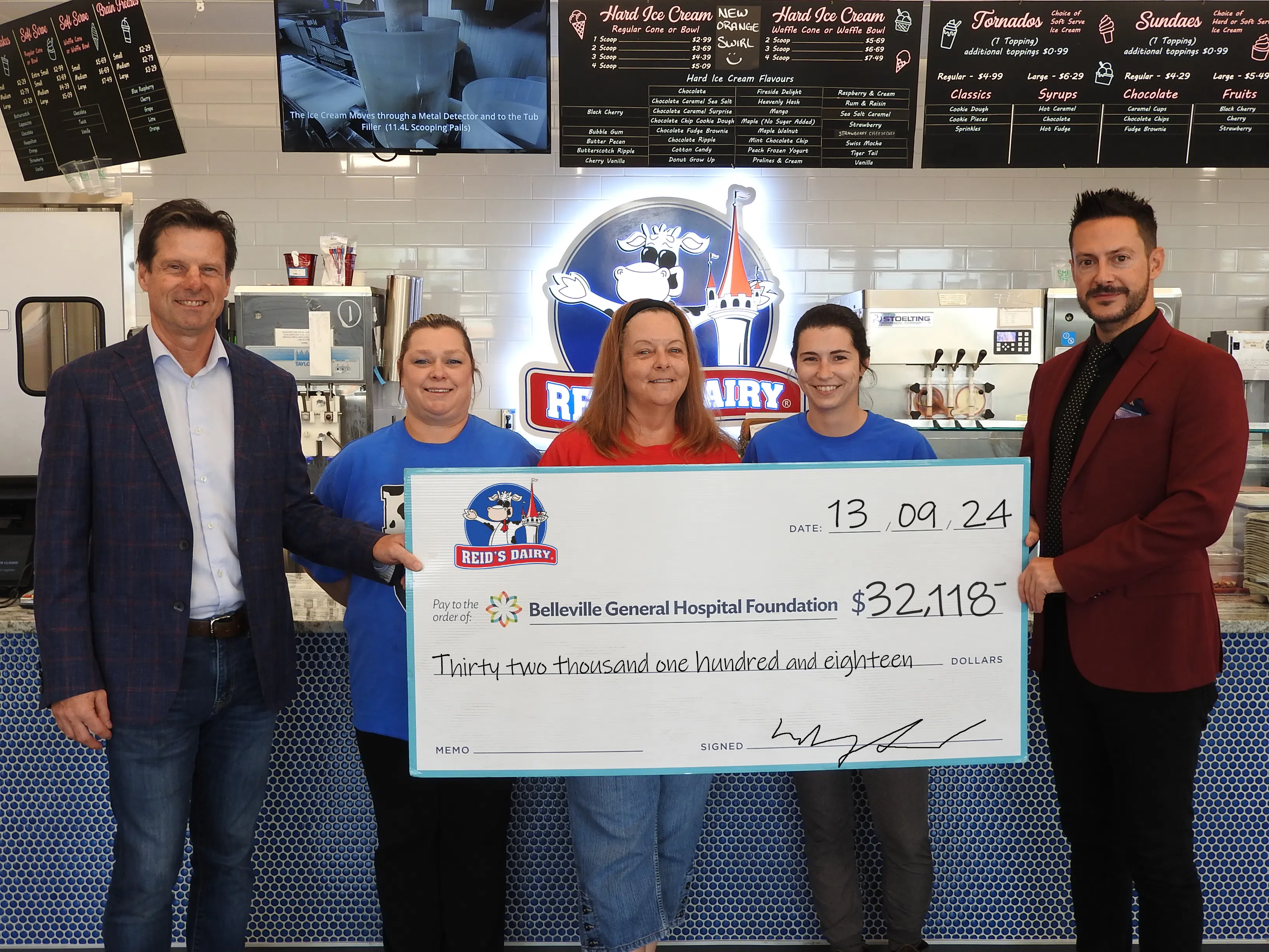 Reid's Dairy makes donation to Belleville General Hospital Foundation