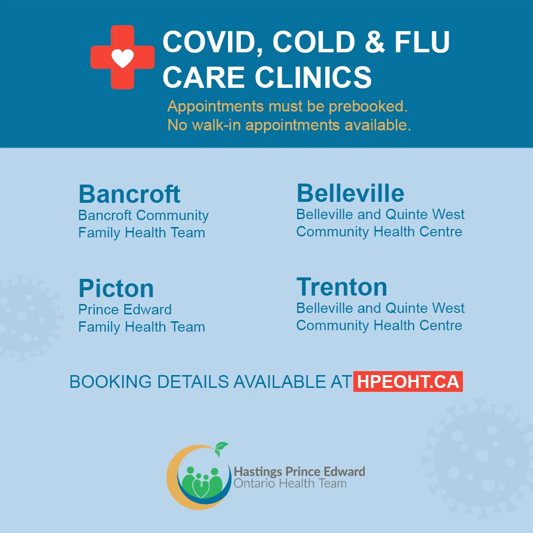 COVID, cold and flu care clinics across Quinte region