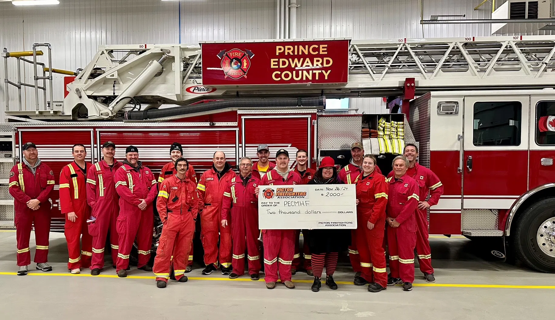 Picton firefighters backing the build with $2,000 gift