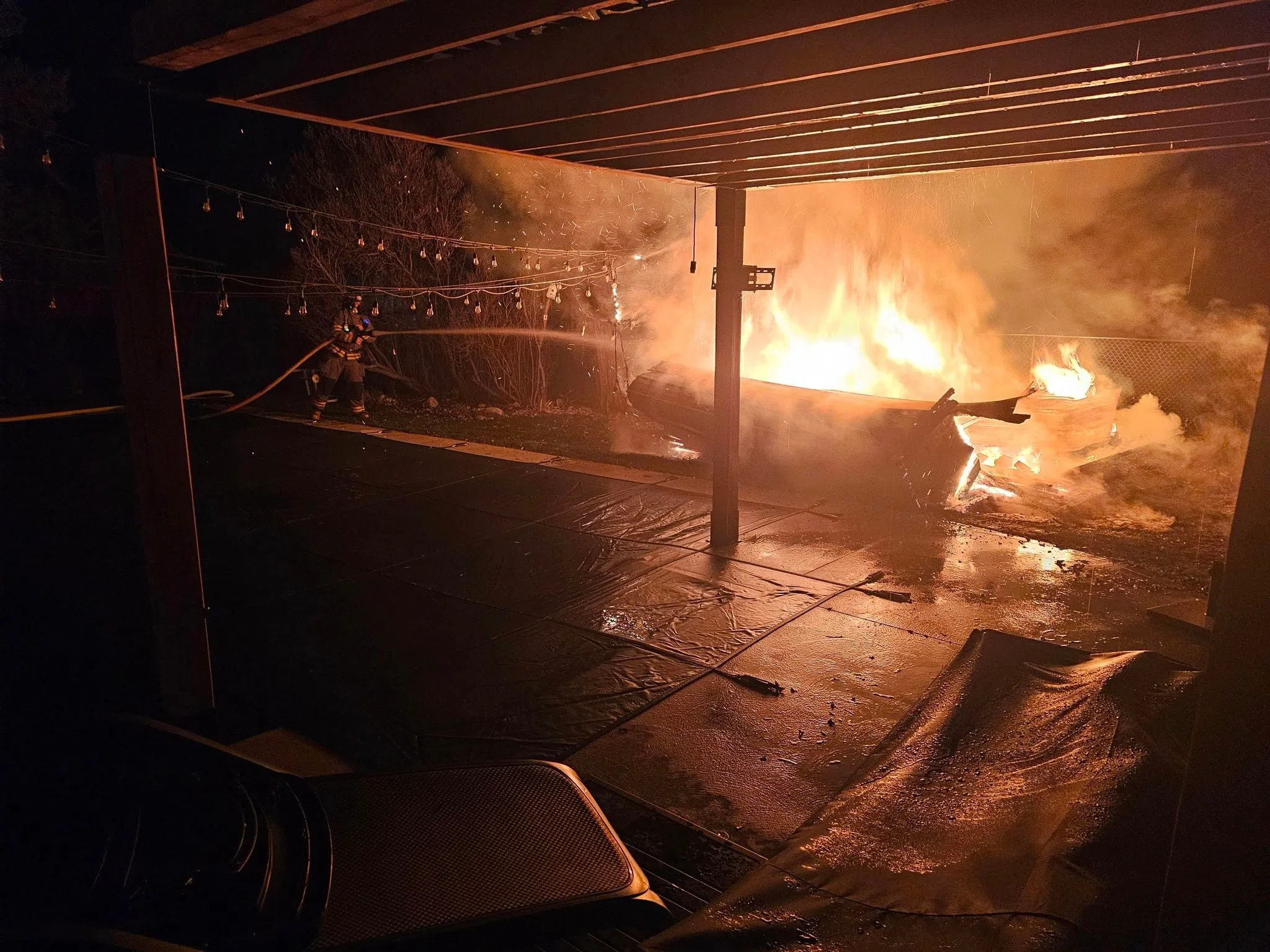 Sauna destroyed by fire in The County