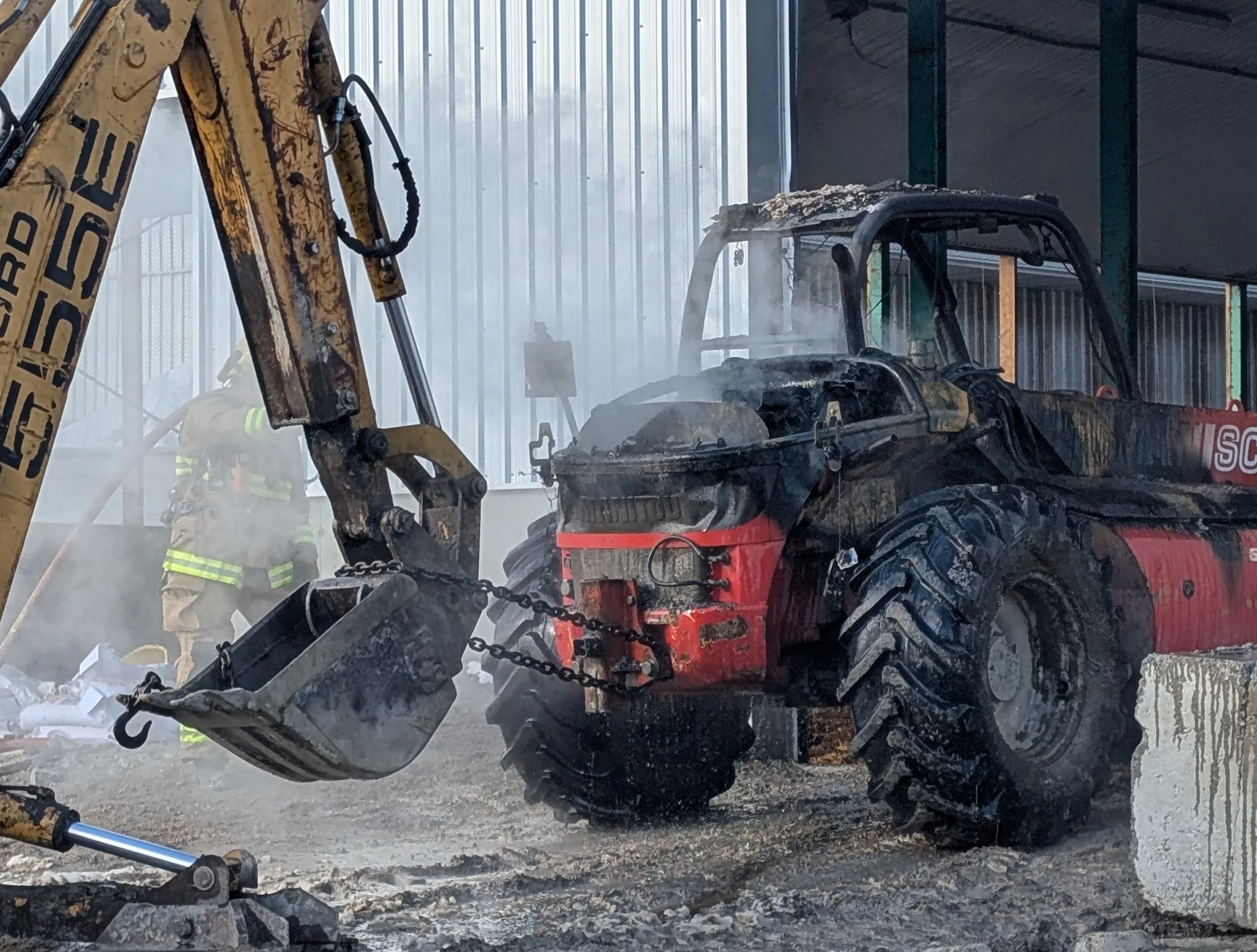 Tractor destroyed in Germans Landing