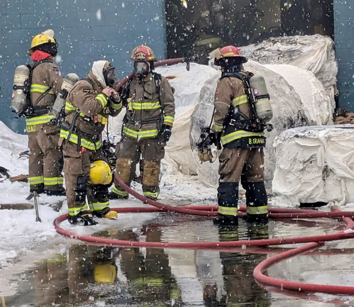 A large warehouse fire in Trenton