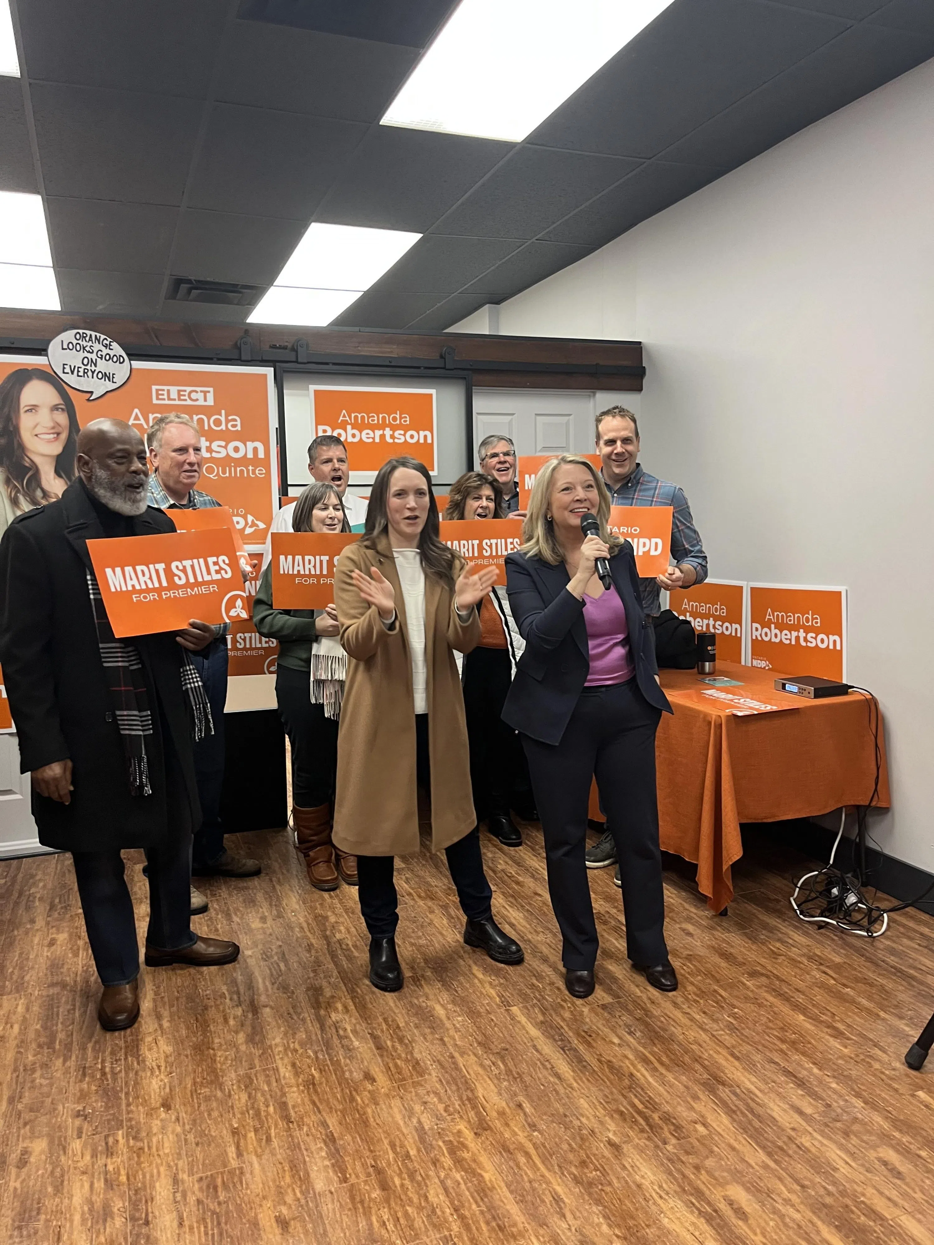 NDP leader Marit Stiles in Belleville