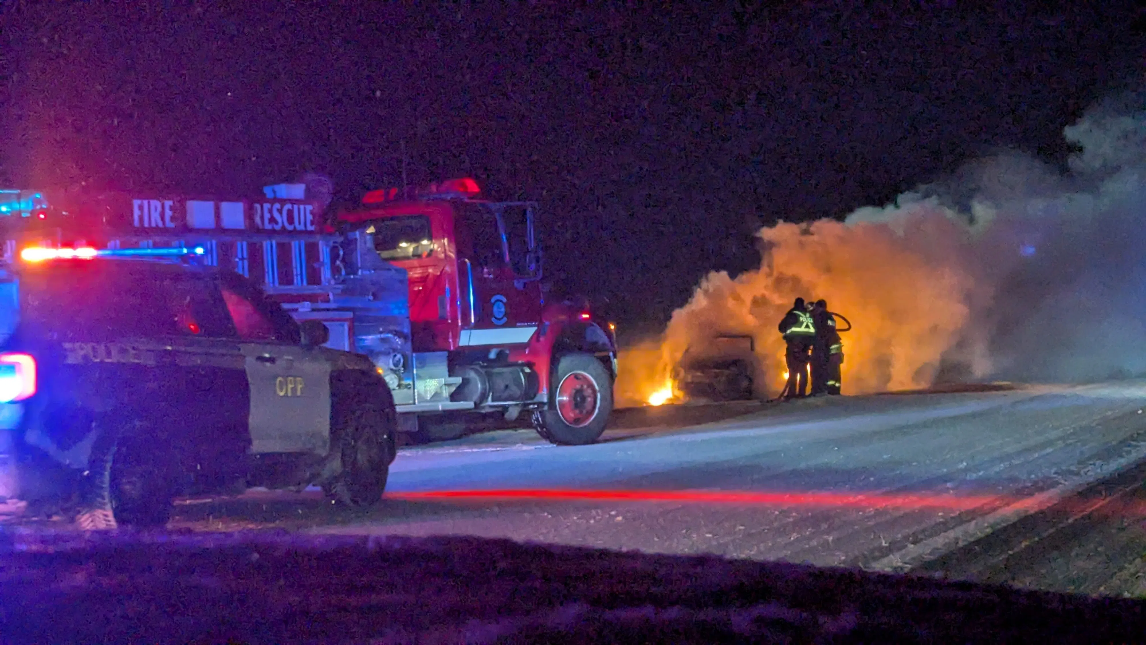 Highway vehicle fire
