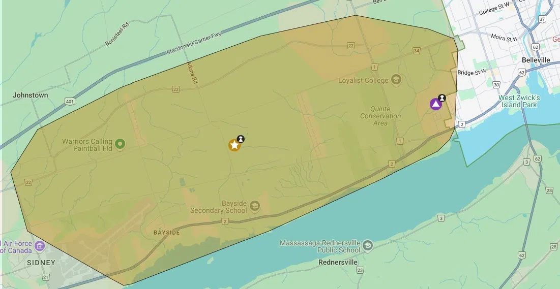 UPDATE: Power outage for Quinte West/Belleville Hydro One customers