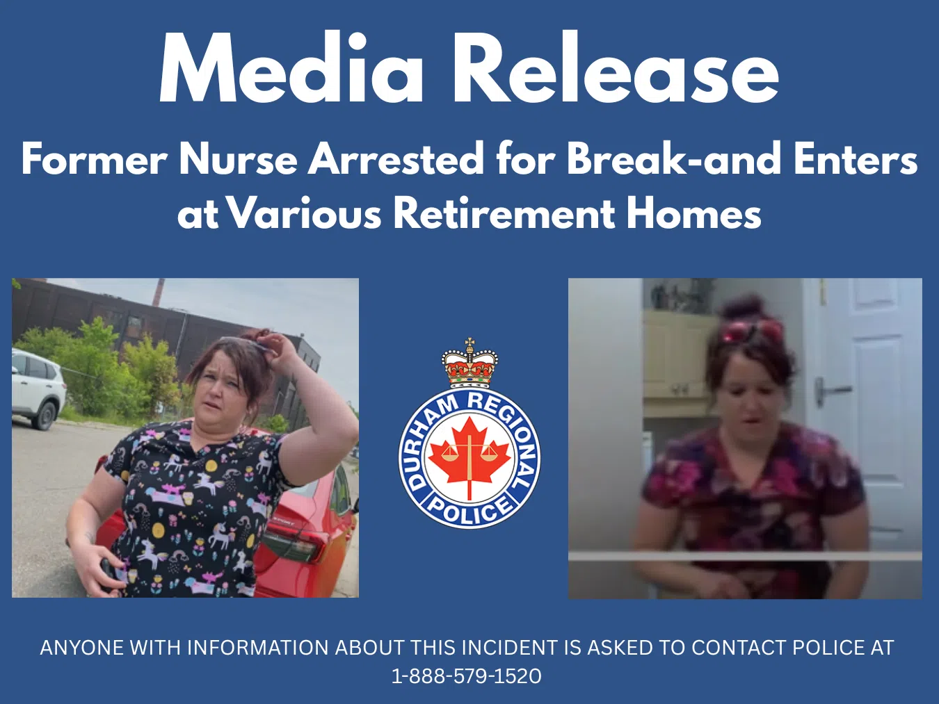 Former Nurse Arrested for Numerous Break-and-Enters at Various Long-Term Care/Retirement Homes