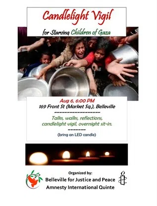 Vigil for starving children in Gaza strip