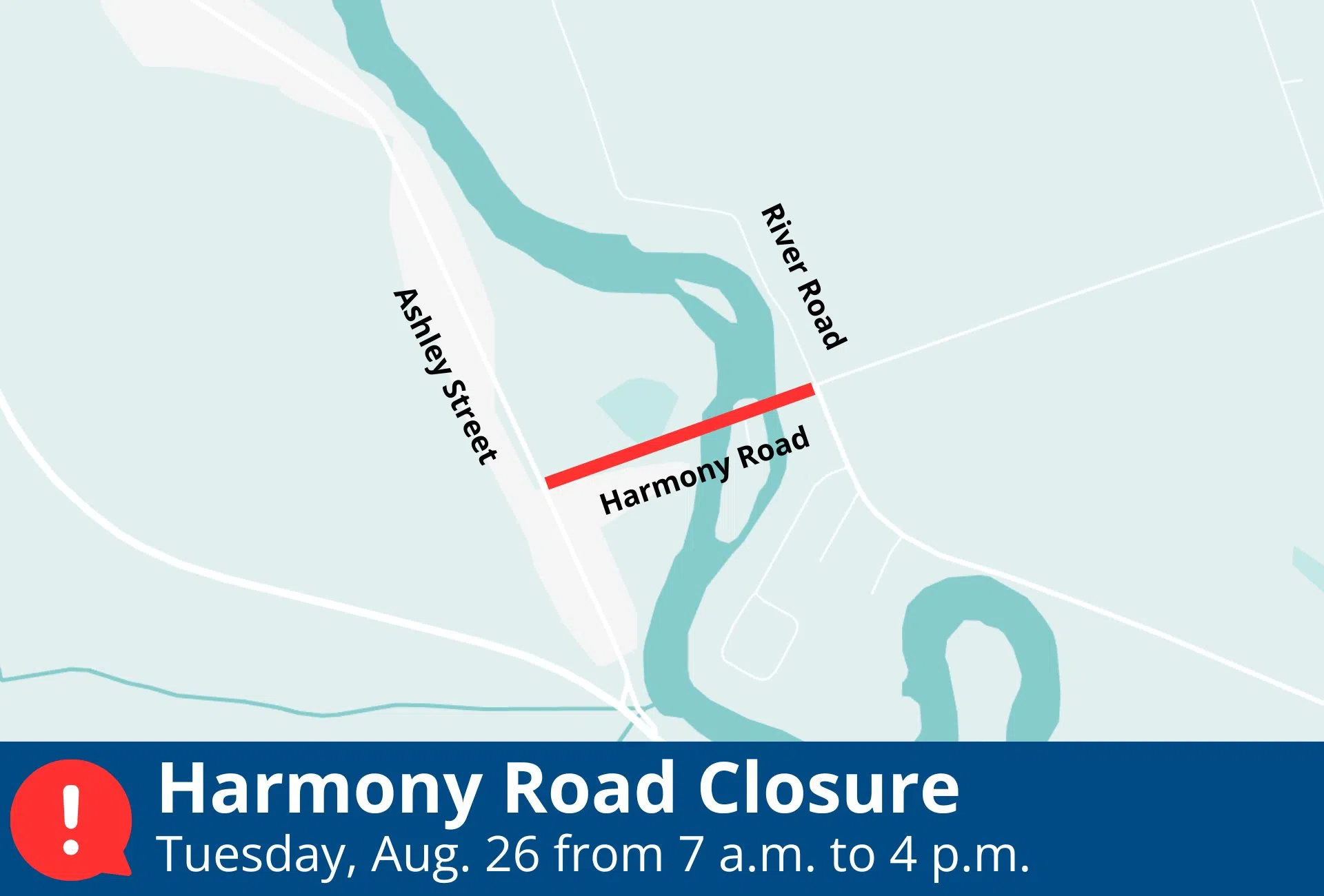 Portion of Harmony Road closed Tuesday