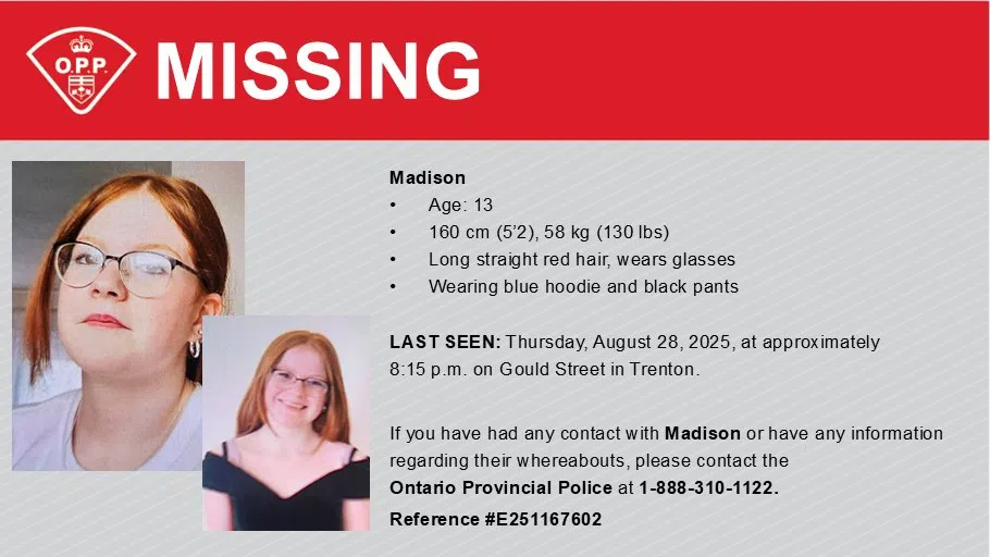 Missing teen from Quinte West
