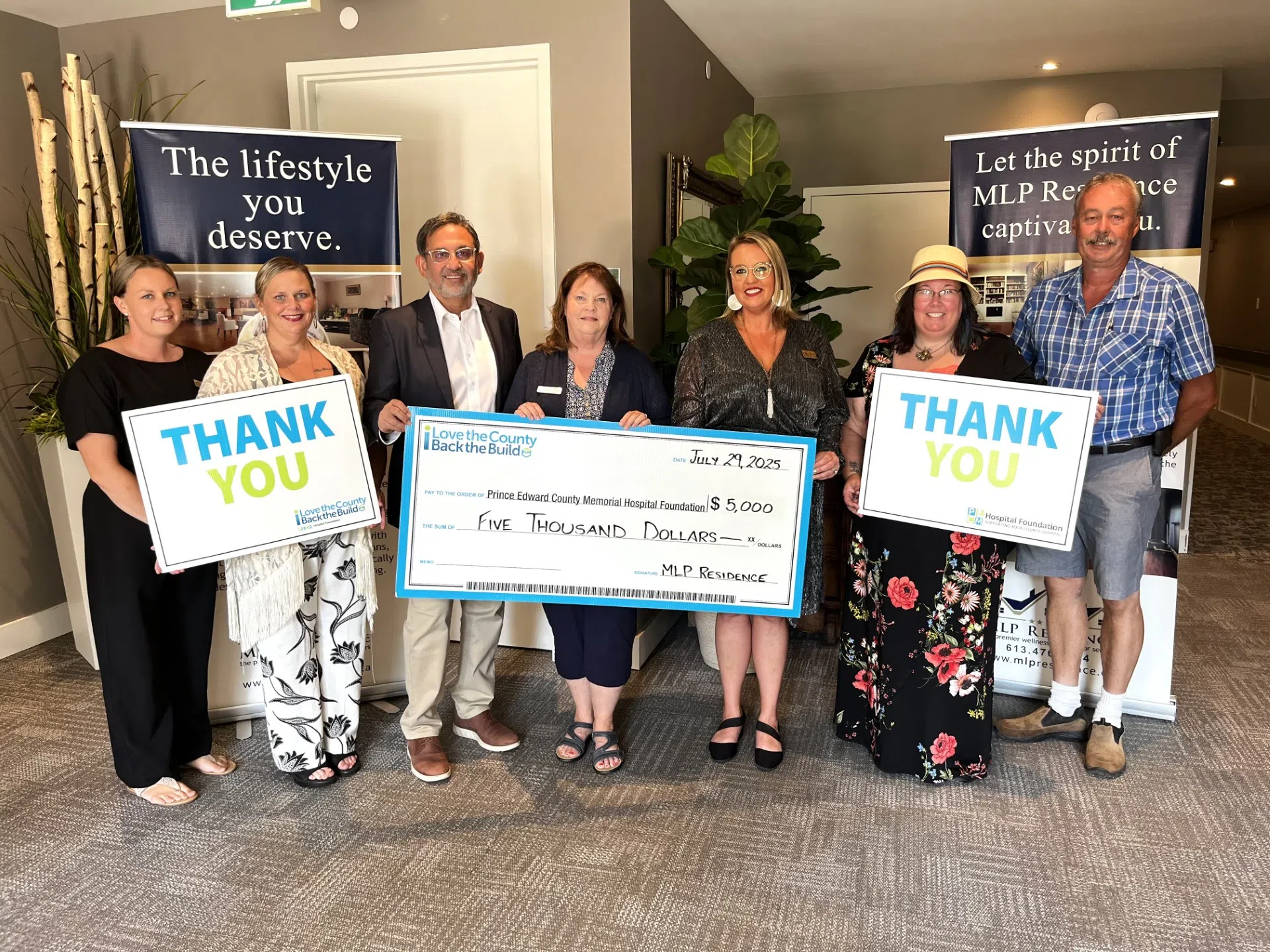 MLP Residence Donates $5,000 to PECMH Foundation's Back the Build Campaign