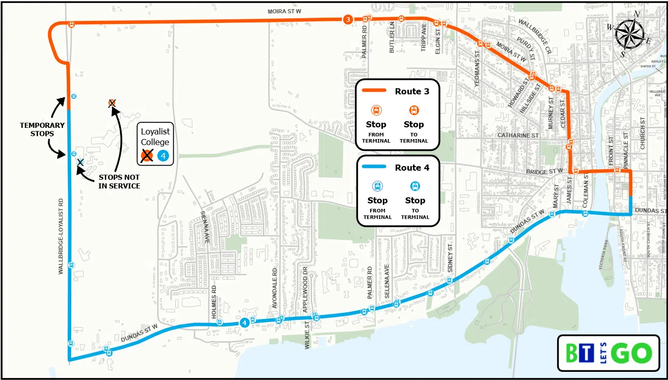 Belleville Transit: Temporary Loyalist College Route Changes