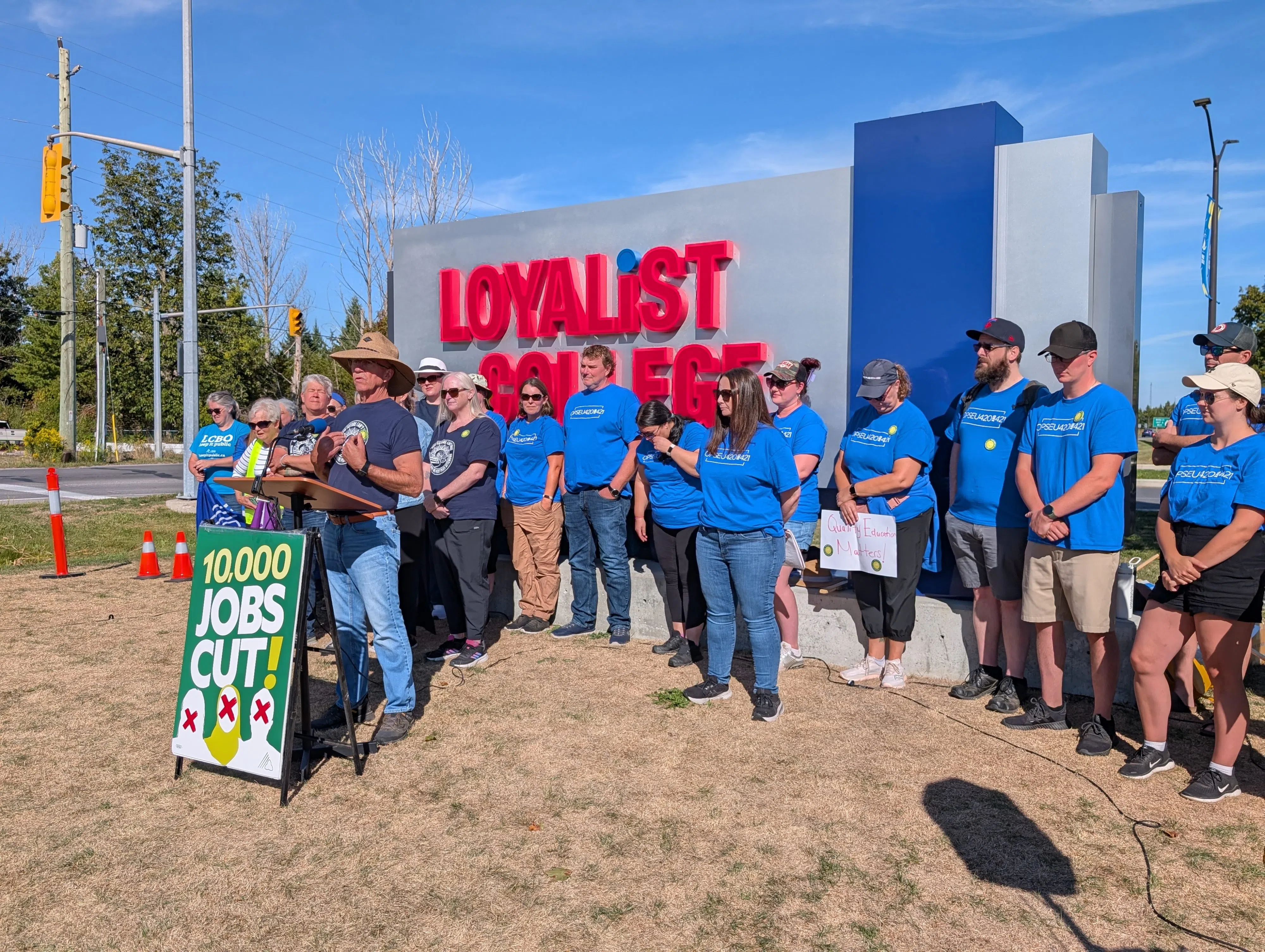 Solidarity rally held for striking-time college support staff