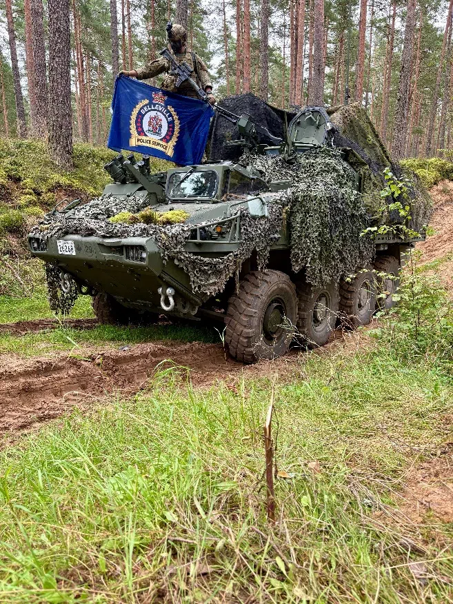 Belleville police welcome home officer on deployment to Latvia