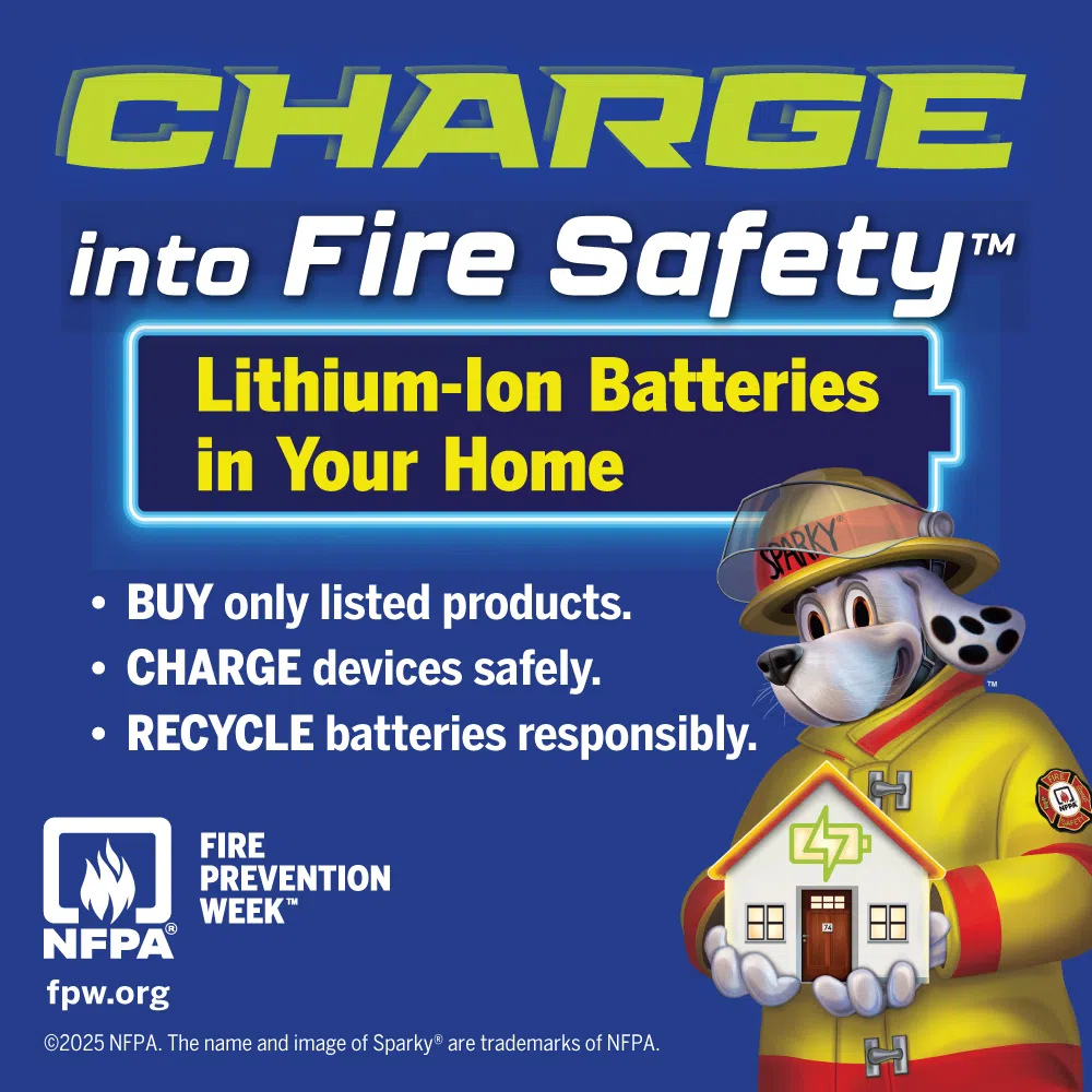 Fire Prevention Week: PEC Fire and Rescue offers reminders about lithium-ion batteries