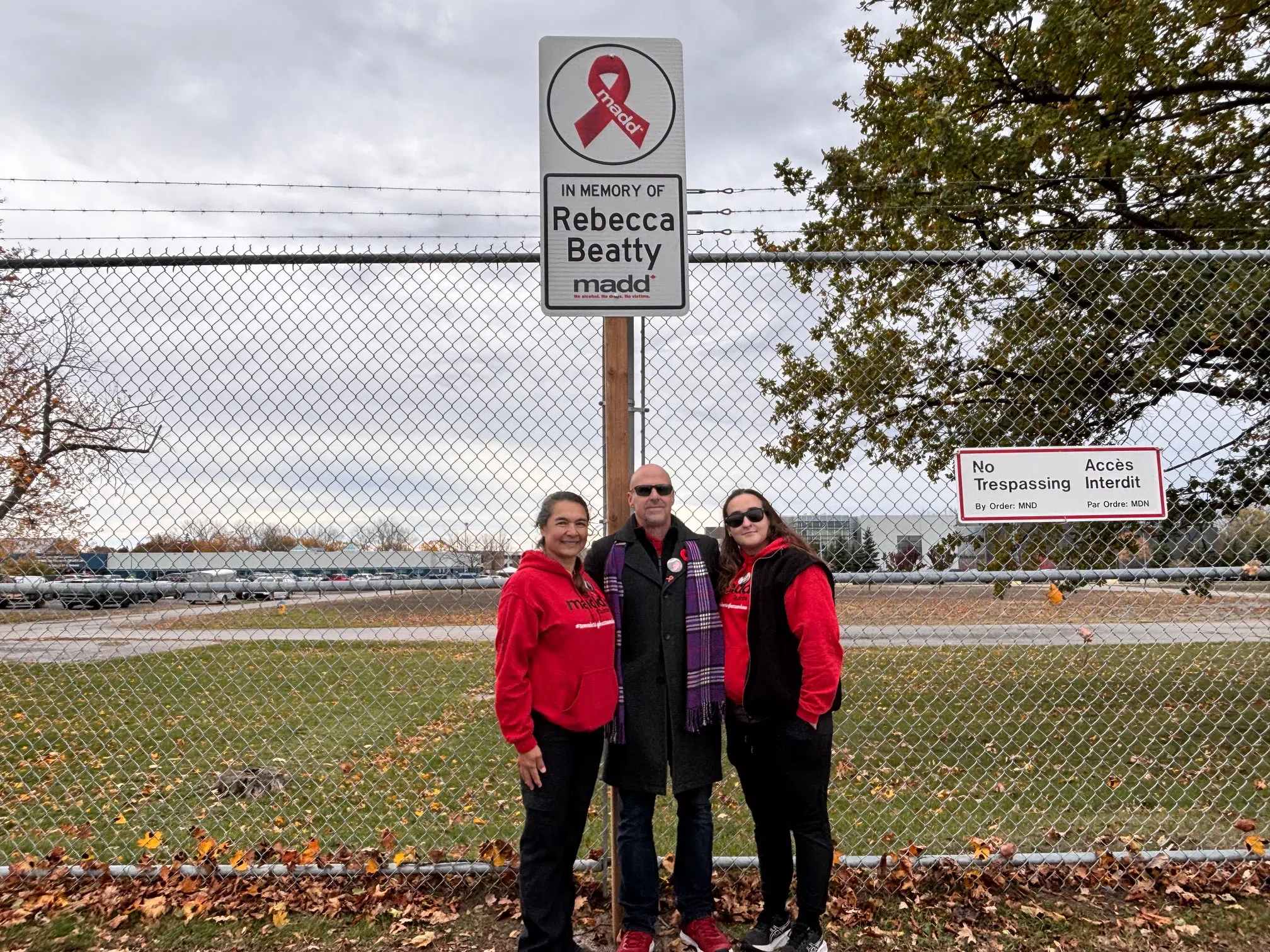 Memorial sign unveiled for victim of impaired driving
