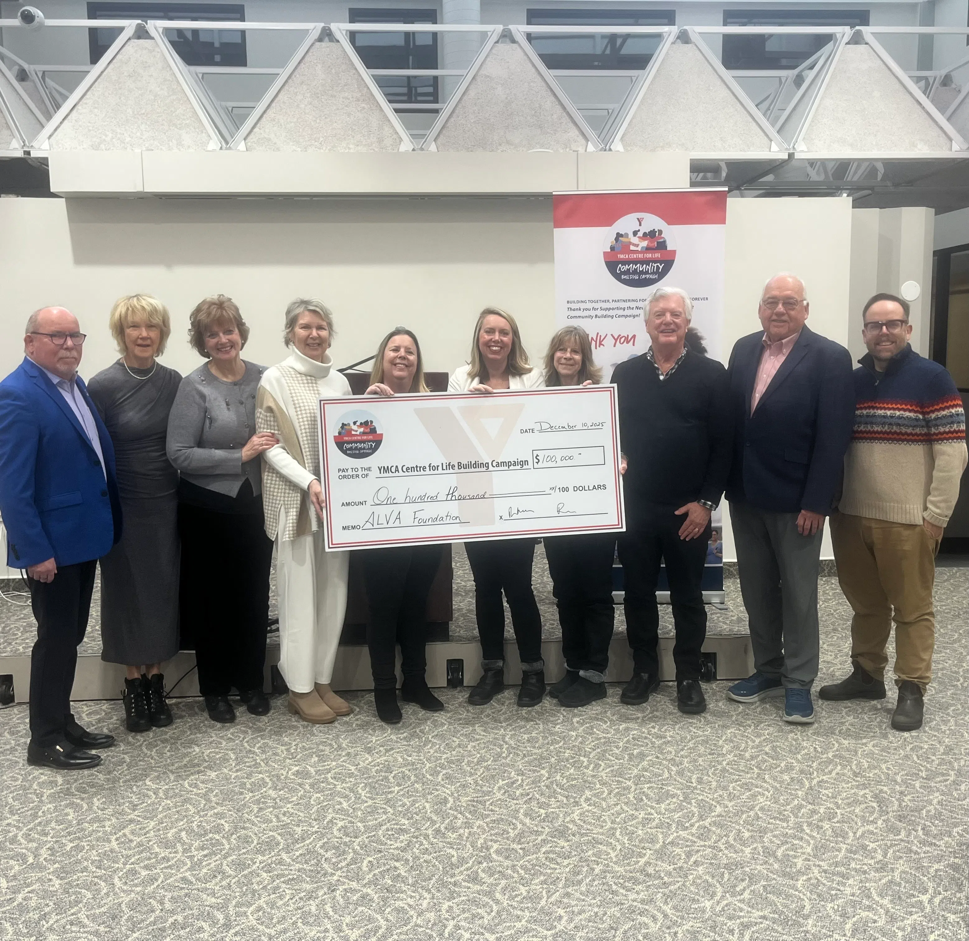 ALVA Foundation marks 60th anniversary with $100,000 donation to YMCA Centre for Life