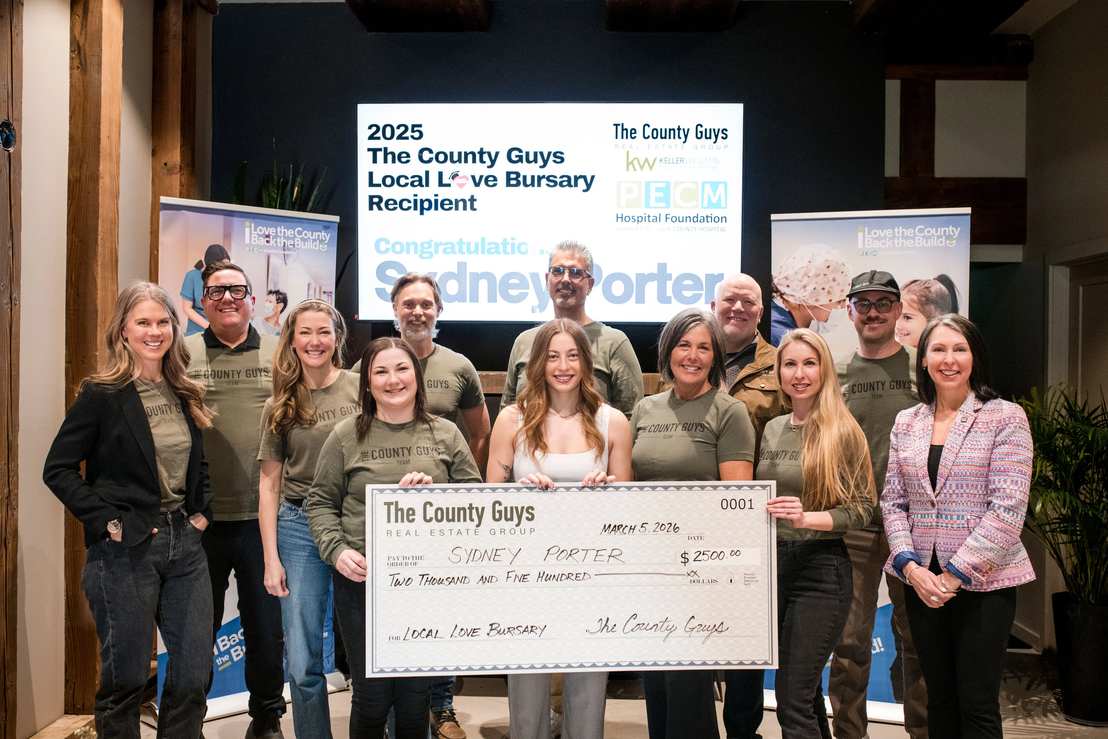 Sydney Porter named recipient of "The County Guys Local Love Bursary"