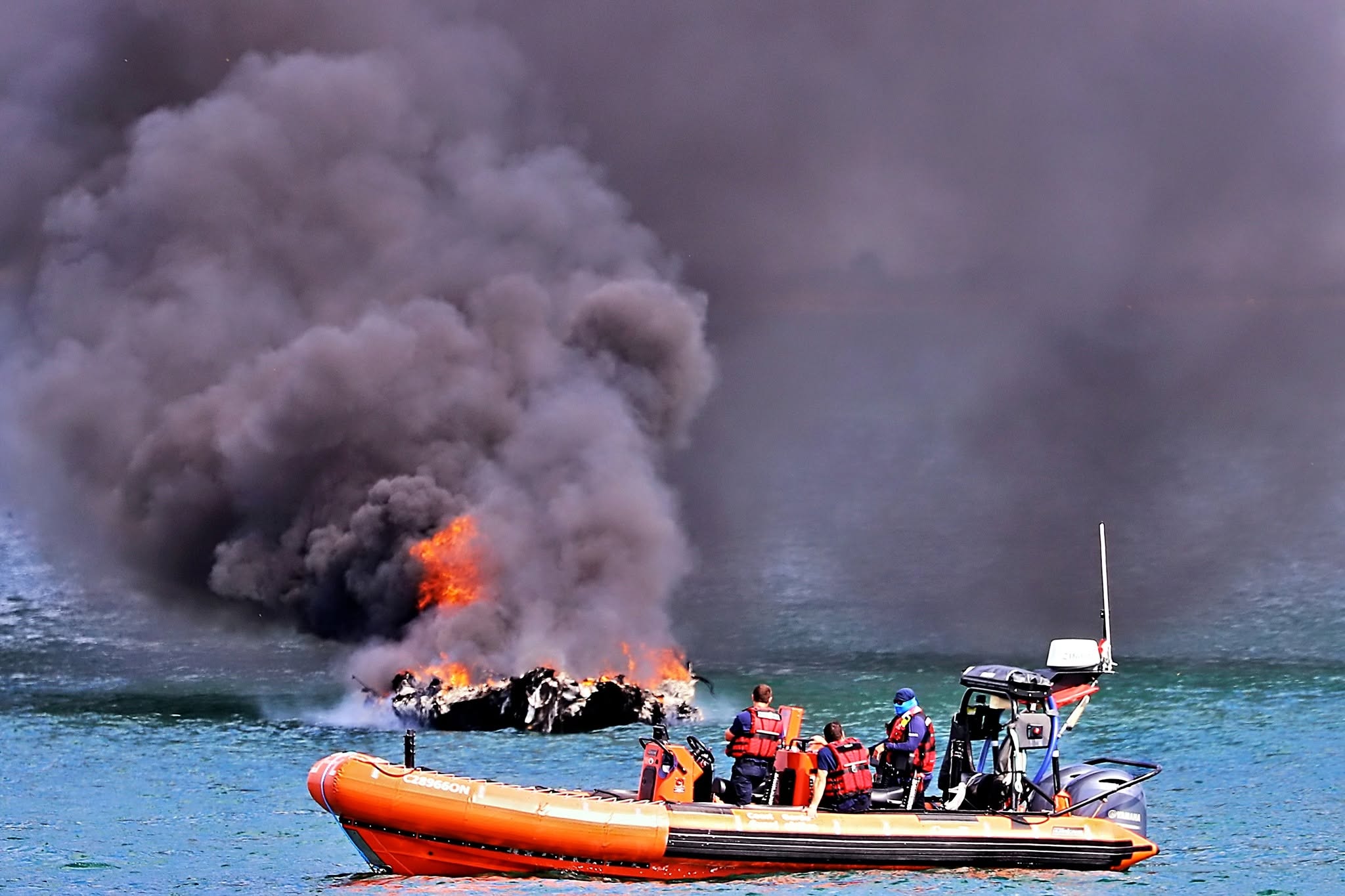 PHOTOS: Dramatic boat blaze off The County