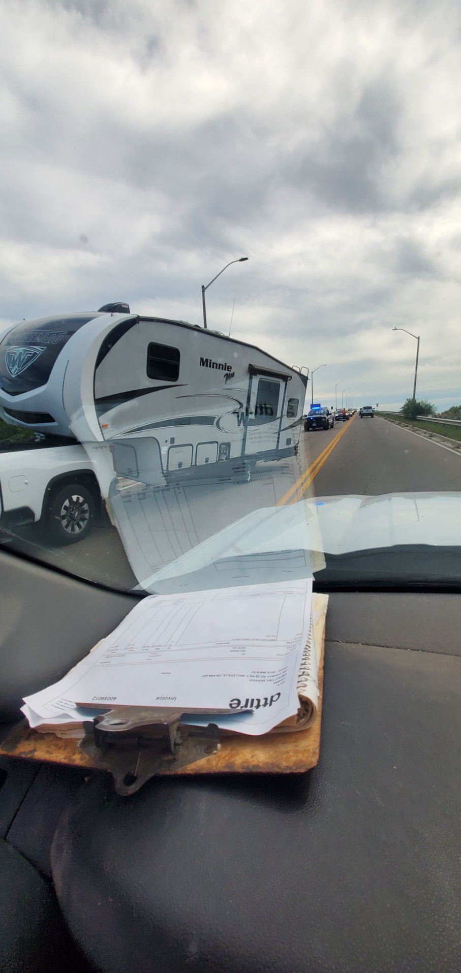 Trailer blocks bridge